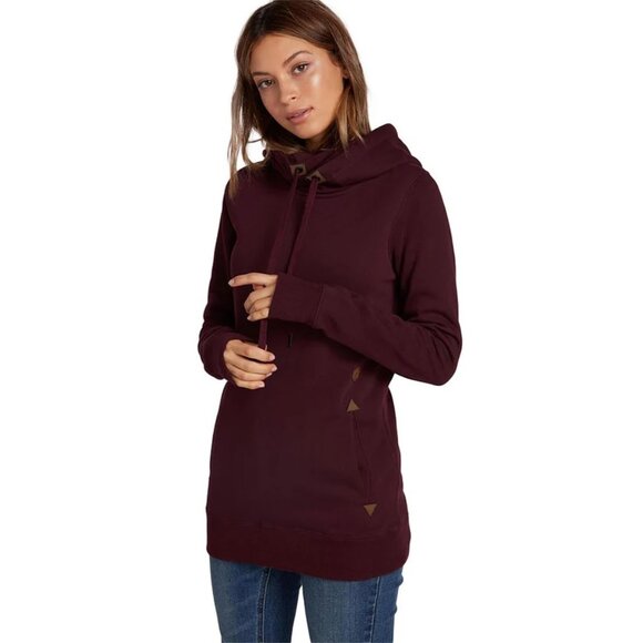 Volcom Tower Pullover Fleece Hoodie in Merlot - Picture 1 of 9